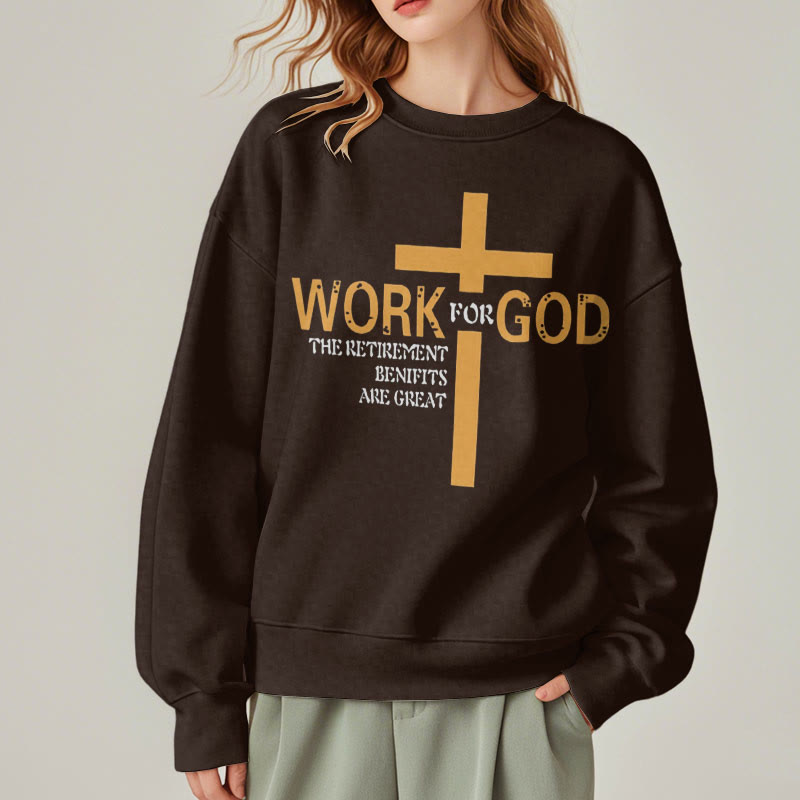 Christianartworkshop Classic Style Cross Work For God Fleece Lined Polyester Sweatshirt - image 17