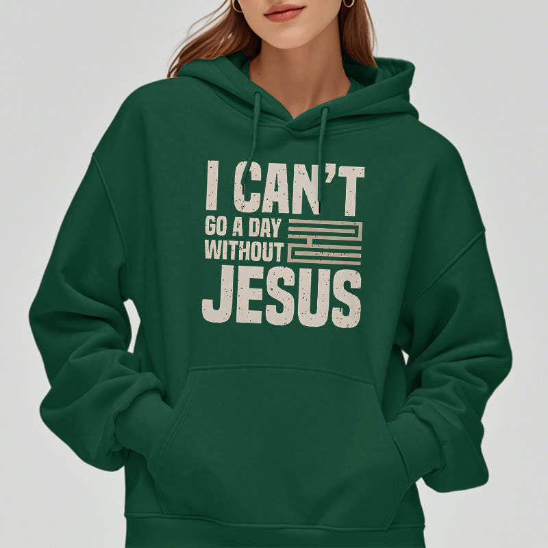 Christianartworkshop Classic Style I Can't Go A Day Without Jesus Fleece Lined Polyester Hoodie - image 22