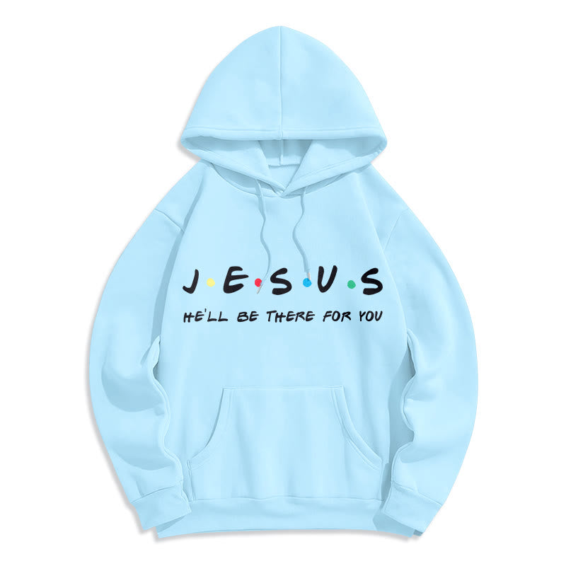 Christianartworkshop Modern Style Jesus He'll Be There For You Fleece Lined Polyester Hoodie - Blue - 2XL - image 25