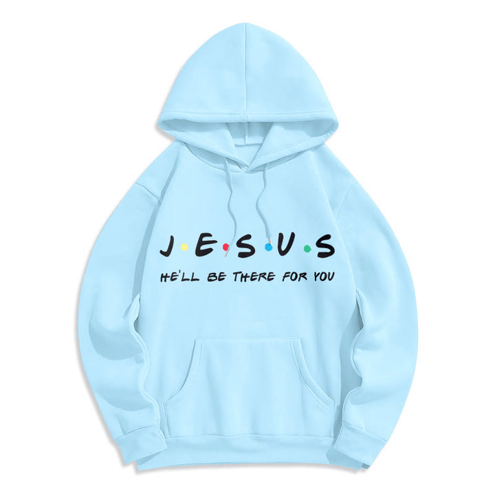 Christianartworkshop Modern Style Jesus He'll Be There For You Fleece Lined Polyester Hoodie - Blue - 2XL - image 25