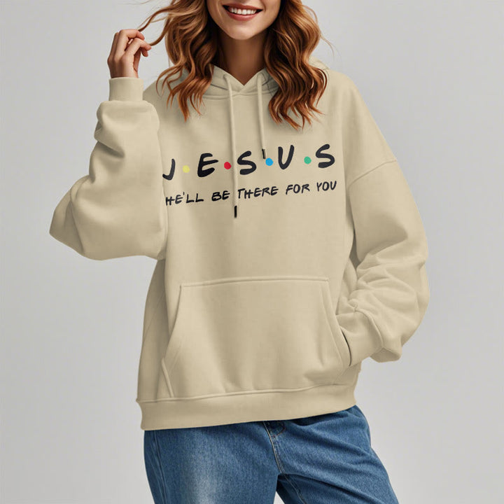 Christianartworkshop Modern Style Jesus He'll Be There For You Fleece Lined Polyester Hoodie - image 12
