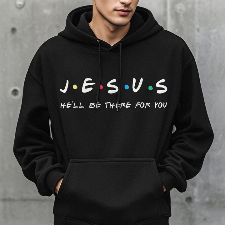 Christianartworkshop Modern Style Jesus He'll Be There For You Fleece Lined Polyester Hoodie - image 7