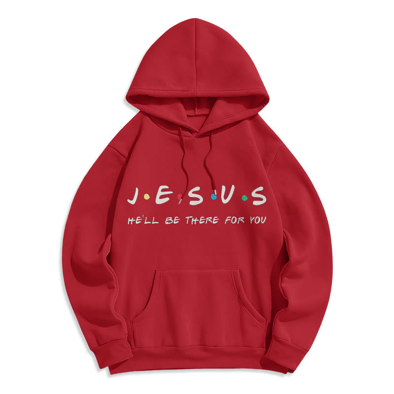 Christianartworkshop Modern Style Jesus He'll Be There For You Fleece Lined Polyester Hoodie - Red - 2XL - image 35