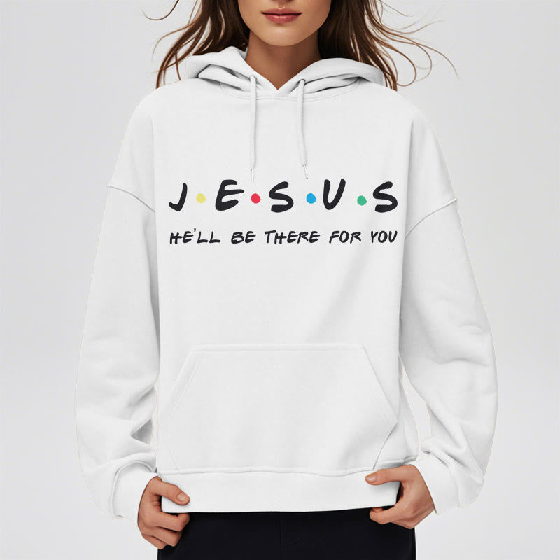 Christianartworkshop Modern Style Jesus He'll Be There For You Fleece Lined Polyester Hoodie - image 2