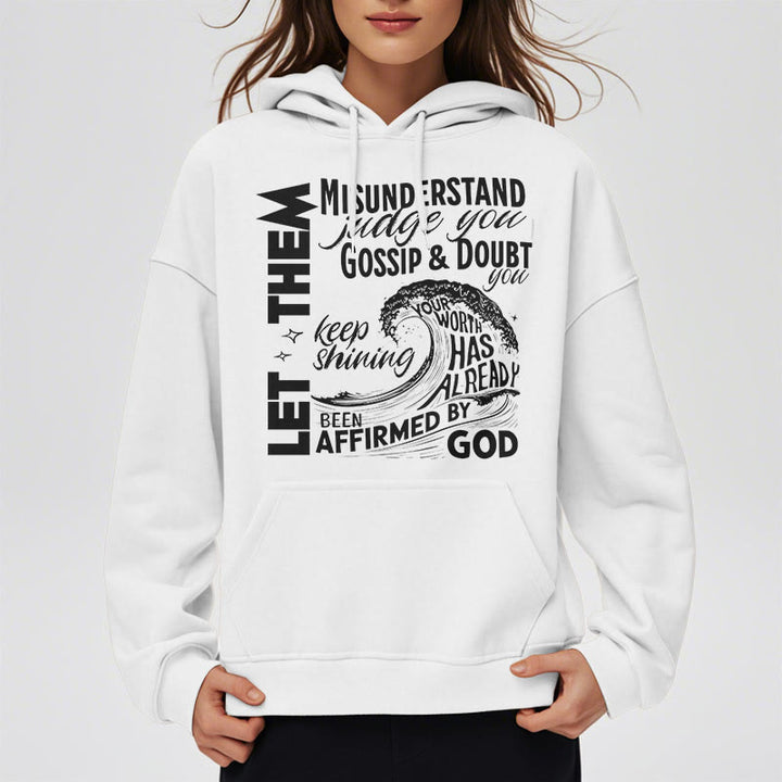 Christianartworkshop Modern Style Affirmed By God Fleece Lined Polyester Hoodie - image 13