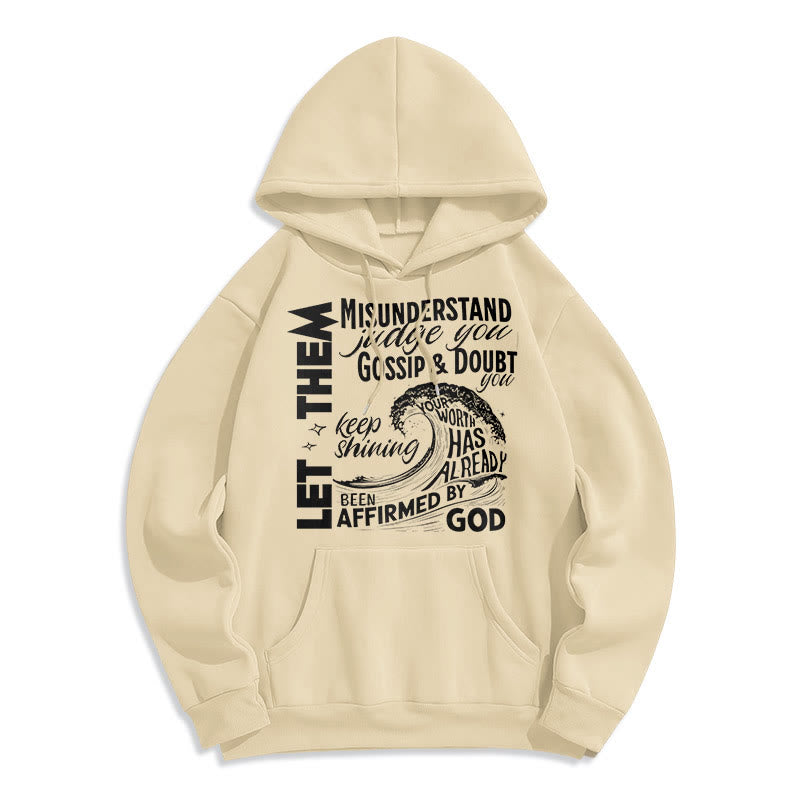 Christianartworkshop Modern Style Affirmed By God Fleece Lined Polyester Hoodie - Beige - 2XL - image 0