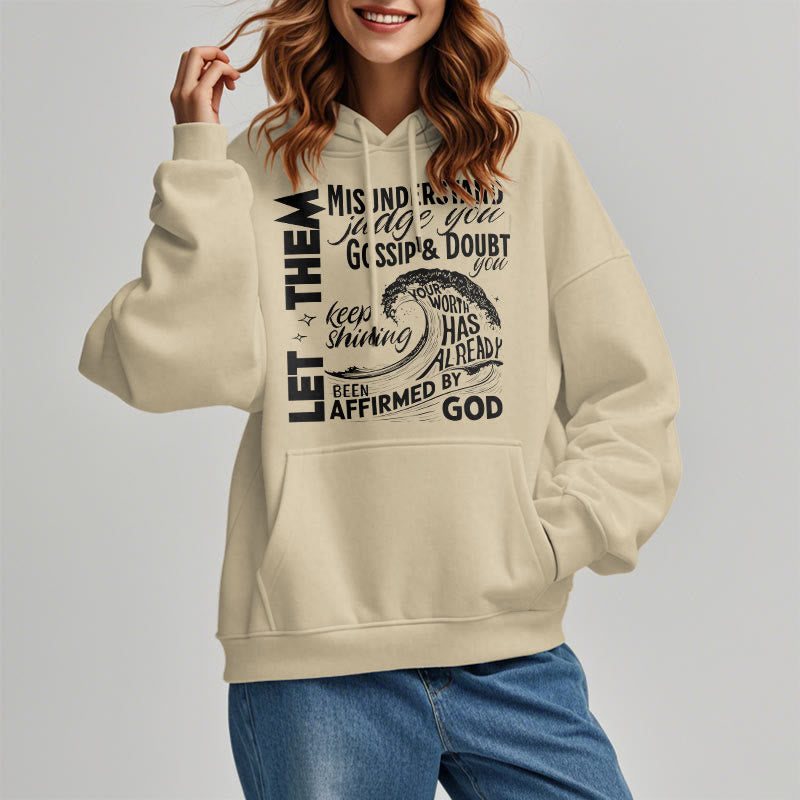 Christianartworkshop Modern Style Affirmed By God Fleece Lined Polyester Hoodie - image 1