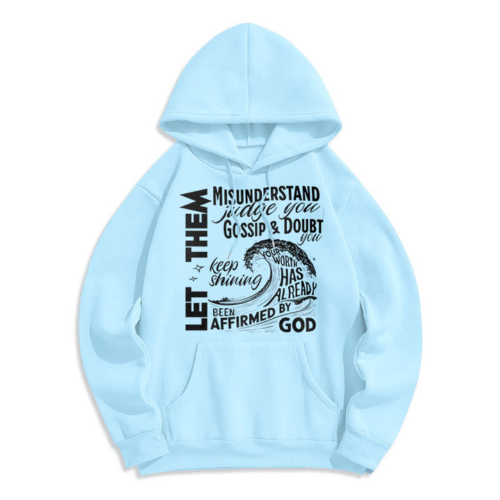 Christianartworkshop Modern Style Affirmed By God Fleece Lined Polyester Hoodie - Blue - 2XL - image 25