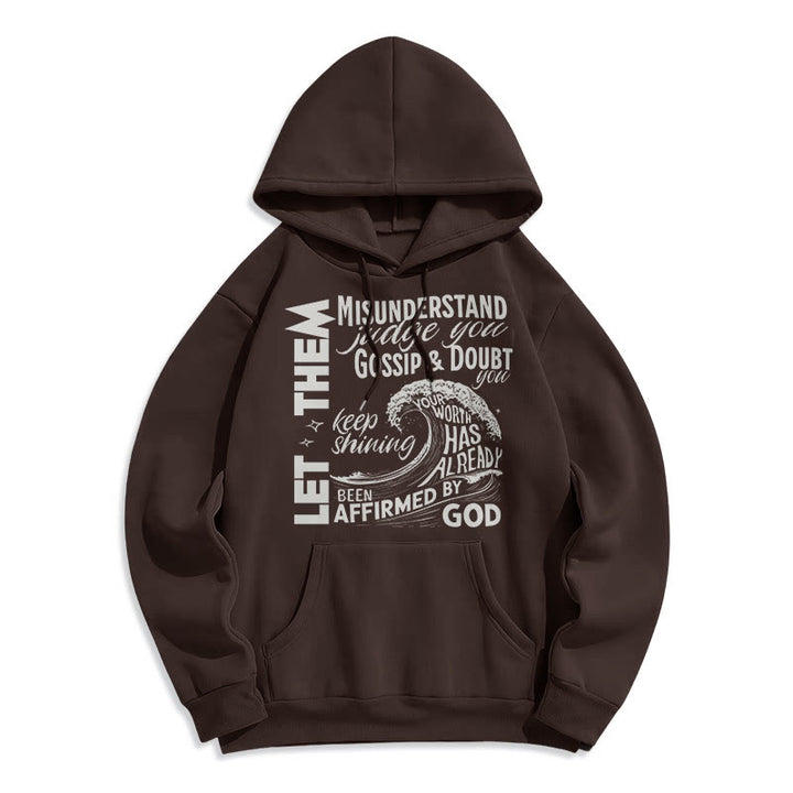 Christianartworkshop Modern Style Affirmed By God Fleece Lined Polyester Hoodie - Brown - 2XL - image 15