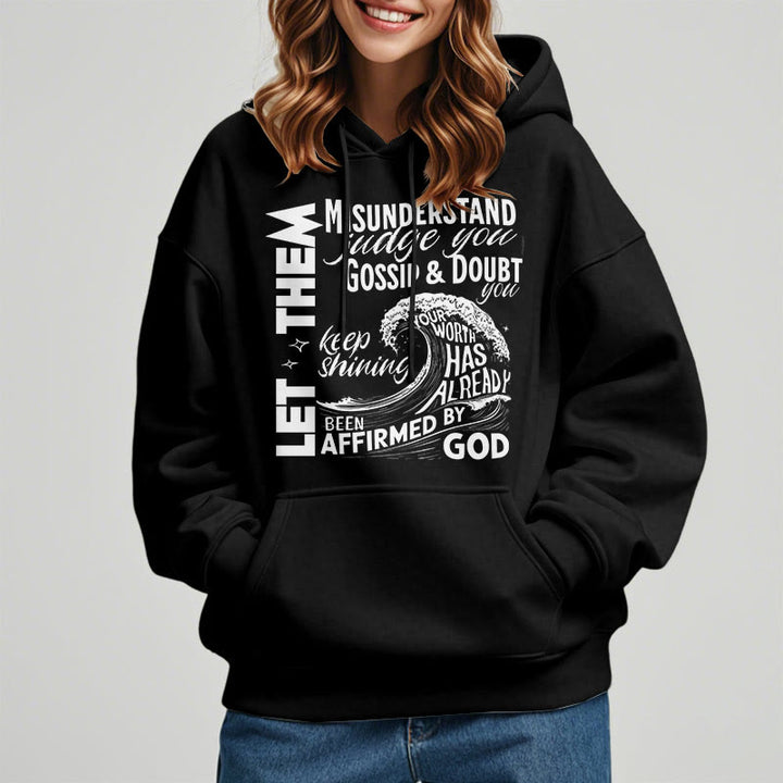 Christianartworkshop Modern Style Affirmed By God Fleece Lined Polyester Hoodie - image 7