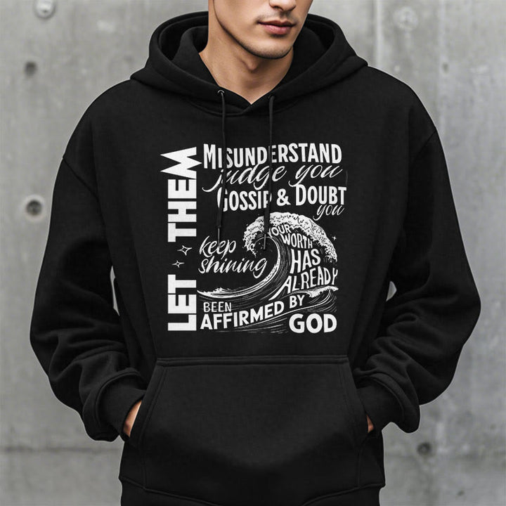 Christianartworkshop Modern Style Affirmed By God Fleece Lined Polyester Hoodie - image 8