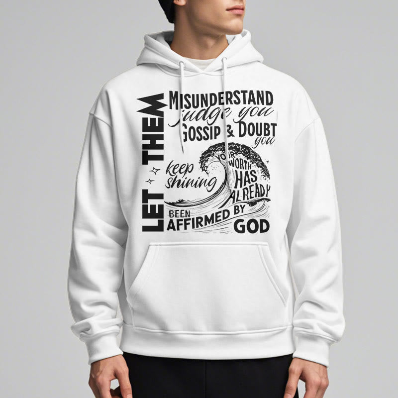 Christianartworkshop Modern Style Affirmed By God Fleece Lined Polyester Hoodie - image 12