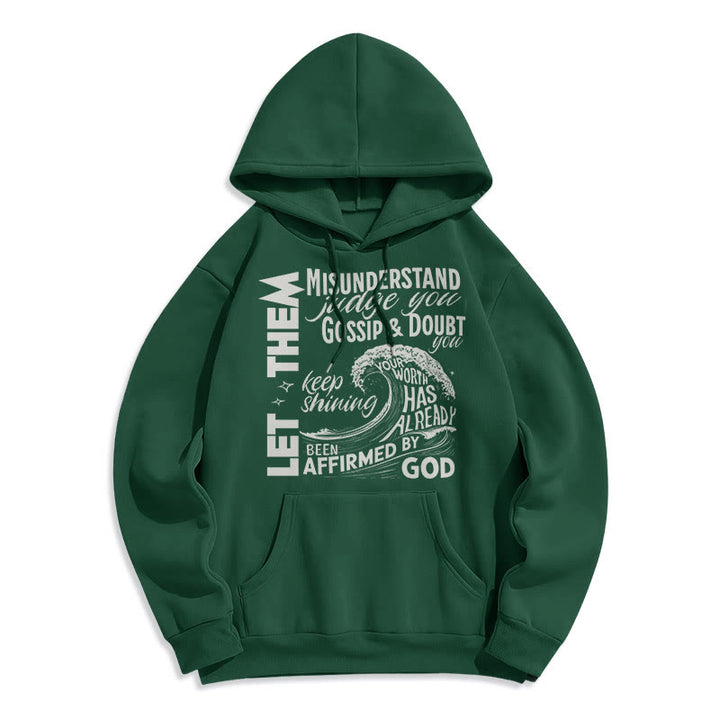 Christianartworkshop Modern Style Affirmed By God Fleece Lined Polyester Hoodie - Green - 2XL - image 20