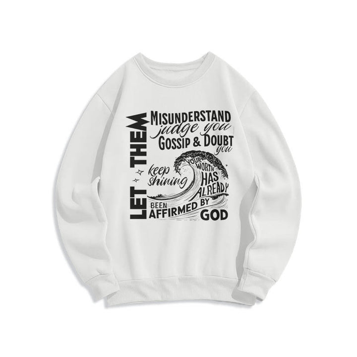 Christianartworkshop Modern Style Affirmed By God Fleece Lined Polyester Sweatshirt - White - 2XL - image 10