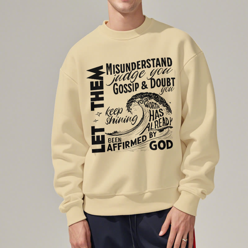 Christianartworkshop Modern Style Affirmed By God Fleece Lined Polyester Sweatshirt - image 1