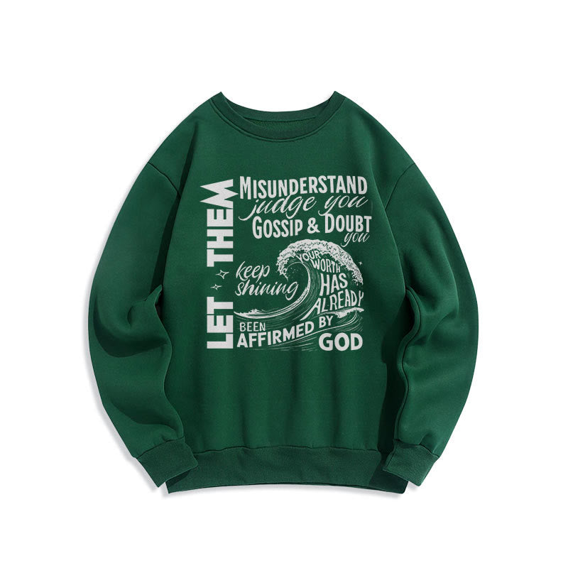 Christianartworkshop Modern Style Affirmed By God Fleece Lined Polyester Sweatshirt - Green - 2XL - image 20