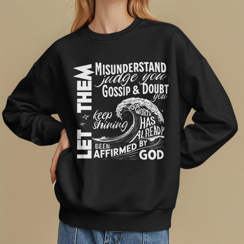 Christianartworkshop Modern Style Affirmed By God Fleece Lined Polyester Sweatshirt - image 8