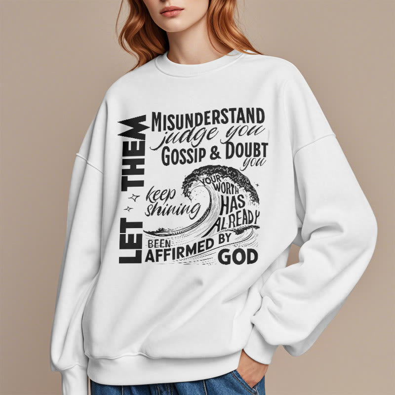 Christianartworkshop Modern Style Affirmed By God Fleece Lined Polyester Sweatshirt - image 12