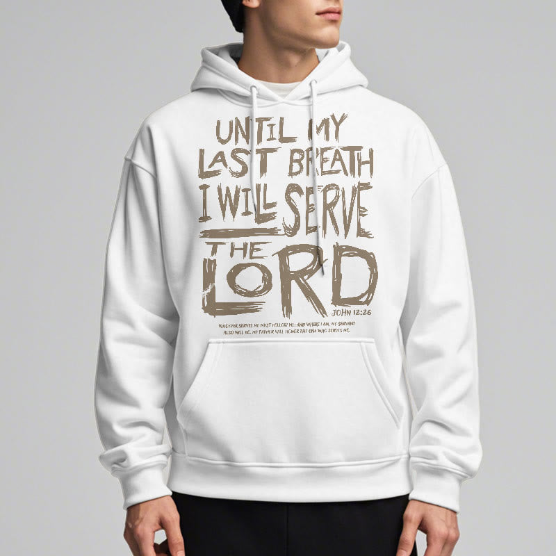 Christianartworkshop Quotation Style I Will Serve The Lord Fleece Lined Polyester Hoodie - image 2