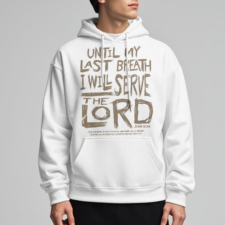 Christianartworkshop Quotation Style I Will Serve The Lord Fleece Lined Polyester Hoodie - image 2