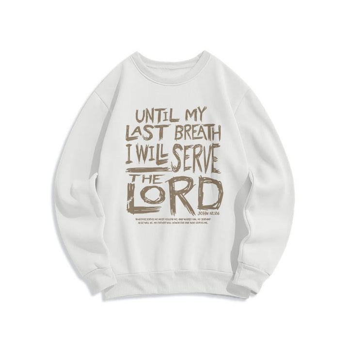 Christianartworkshop Quotation Style I Will Serve The Lord Fleece Lined Polyester Sweatshirt - White - 2XL - image 0