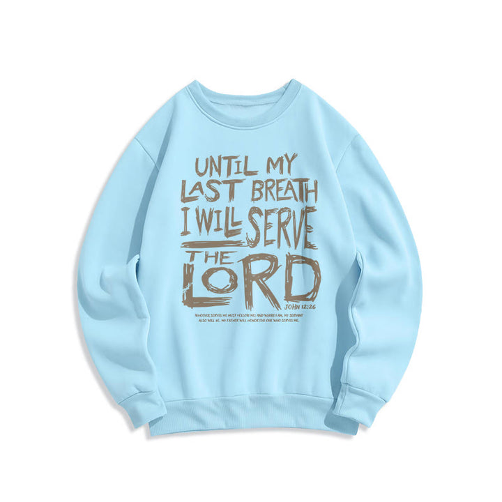 Christianartworkshop Quotation Style I Will Serve The Lord Fleece Lined Polyester Sweatshirt - Blue - 2XL - image 25