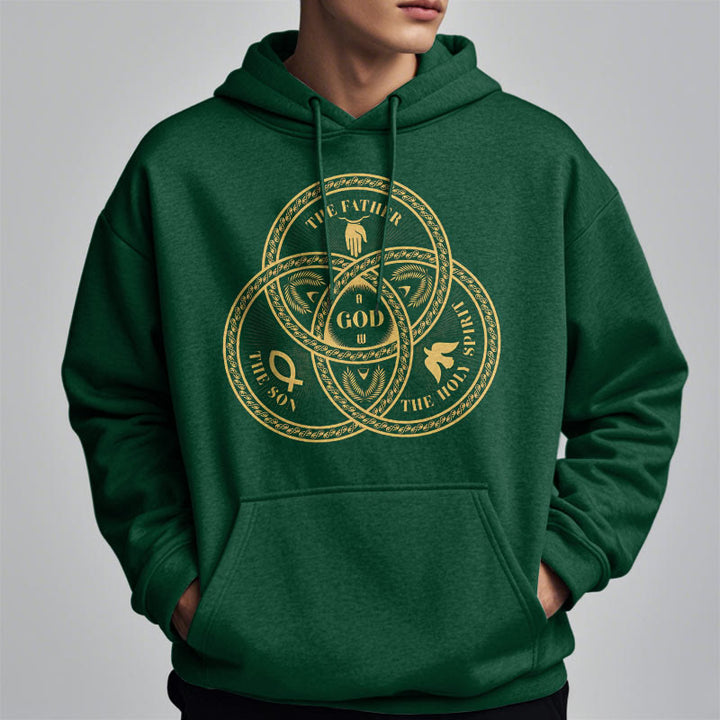 Christianartworkshop Classic Style Sacred Trinity Unity Fleece Lined Polyester Hoodie - image 22