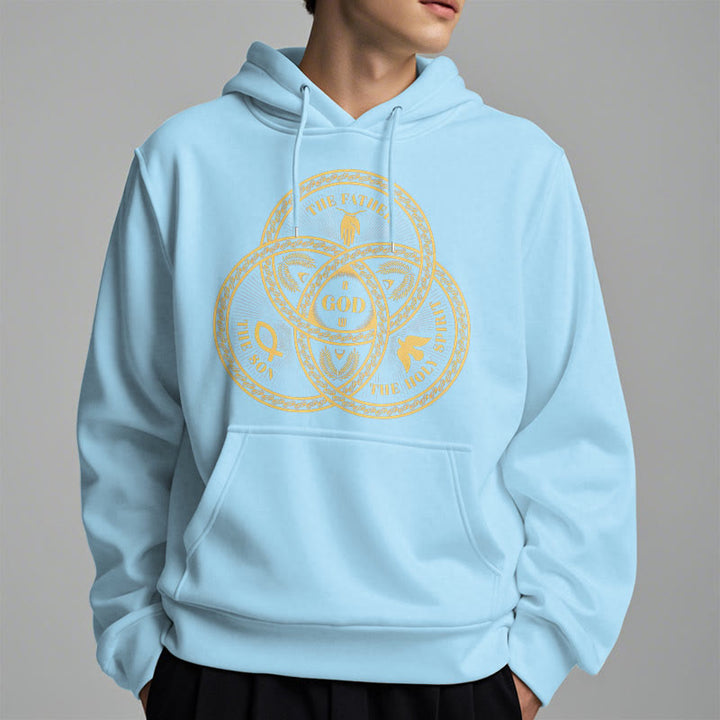 Christianartworkshop Classic Style Sacred Trinity Unity Fleece Lined Polyester Hoodie - image 27