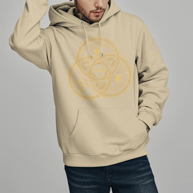Christianartworkshop Classic Style Sacred Trinity Unity Fleece Lined Polyester Hoodie - image 13