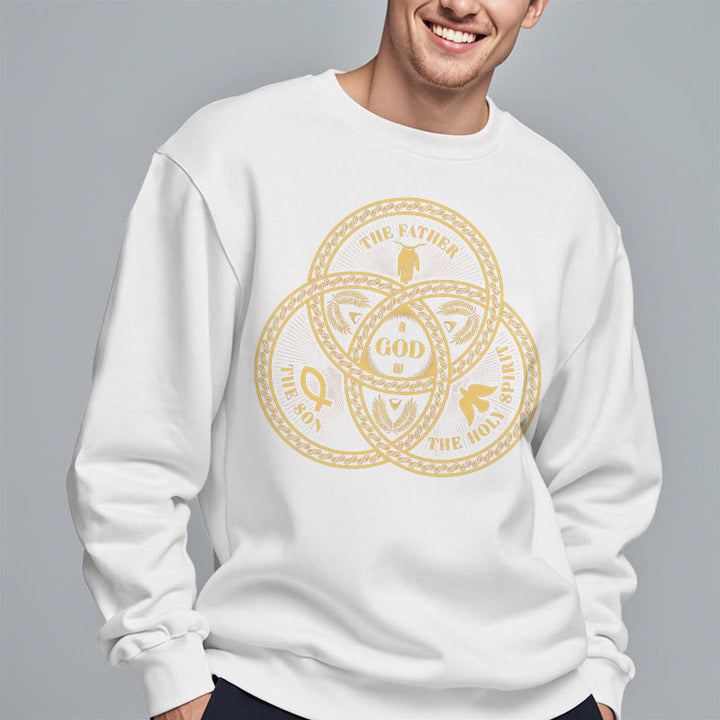 Christianartworkshop Classic Style Sacred Trinity Unity Fleece Lined Polyester Sweatshirt - image 8