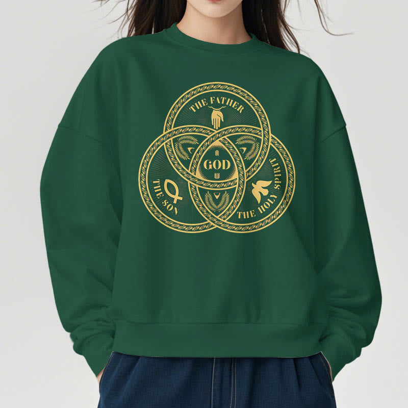 Christianartworkshop Classic Style Sacred Trinity Unity Fleece Lined Polyester Sweatshirt - image 22