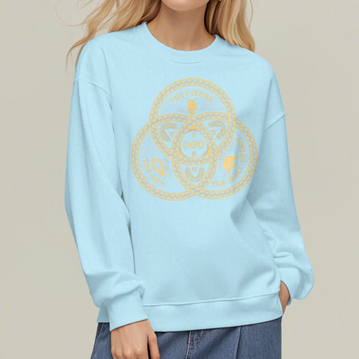 Christianartworkshop Classic Style Sacred Trinity Unity Fleece Lined Polyester Sweatshirt - image 27