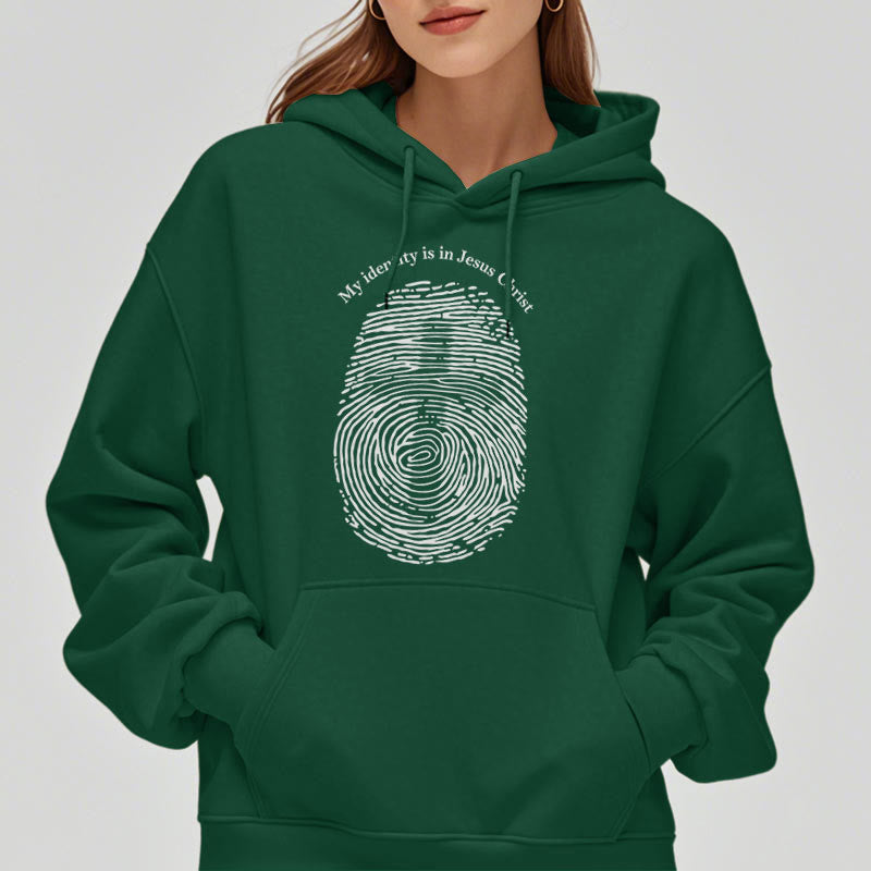 Christianartworkshop Classic Style My Identity Is In Jesus Christ Cross Fleece Lined Polyester Hoodie - image 23