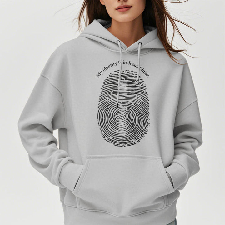 Christianartworkshop Classic Style My Identity Is In Jesus Christ Cross Fleece Lined Polyester Hoodie - image 33