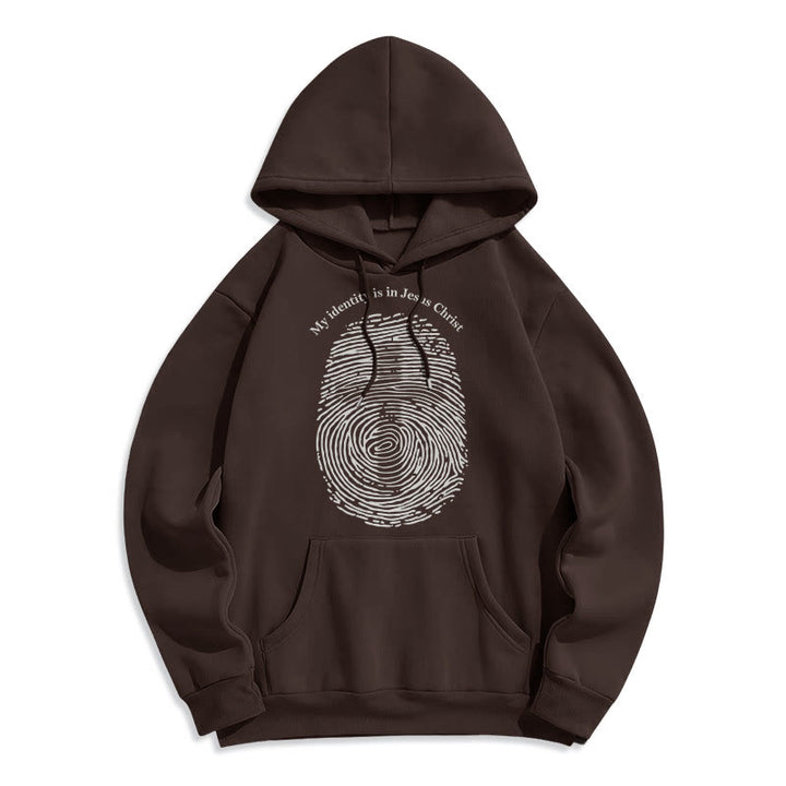 Christianartworkshop Classic Style My Identity Is In Jesus Christ Cross Fleece Lined Polyester Hoodie - Brown - 2XL - image 15
