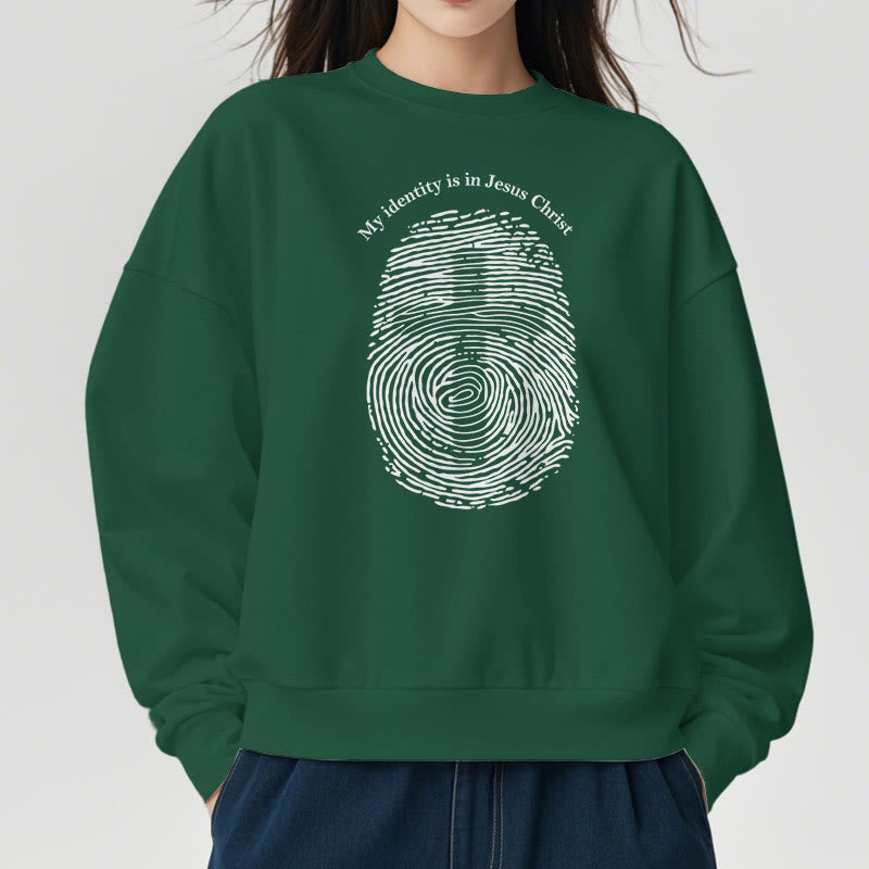 Christianartworkshop Classic Style My Identity Is In Jesus Christ Cross Fleece Lined Polyester Sweatshirt - image 23