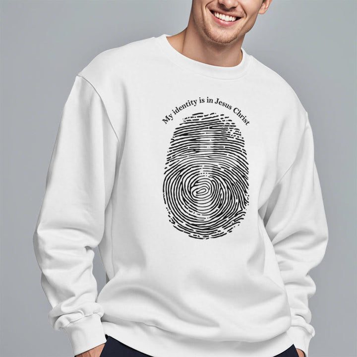 Christianartworkshop Classic Style My Identity Is In Jesus Christ Cross Fleece Lined Polyester Sweatshirt - image 1