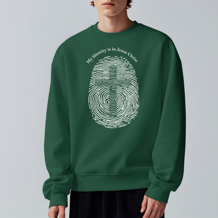 Christianartworkshop Classic Style My Identity Is In Jesus Christ Cross Fleece Lined Polyester Sweatshirt - image 22