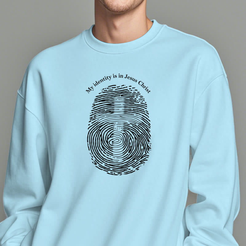 Christianartworkshop Classic Style My Identity Is In Jesus Christ Cross Fleece Lined Polyester Sweatshirt - image 28