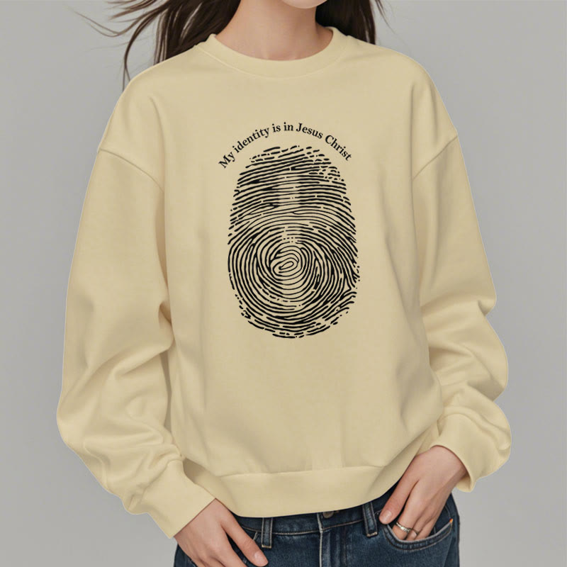 Christianartworkshop Classic Style My Identity Is In Jesus Christ Cross Fleece Lined Polyester Sweatshirt - image 13
