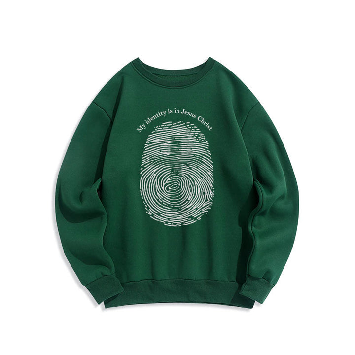 Christianartworkshop Classic Style My Identity Is In Jesus Christ Cross Fleece Lined Polyester Sweatshirt - Green - 2XL - image 20