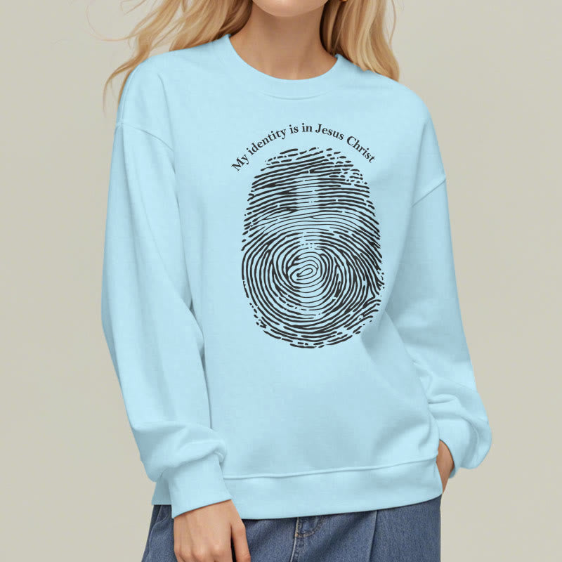 Christianartworkshop Classic Style My Identity Is In Jesus Christ Cross Fleece Lined Polyester Sweatshirt - image 27