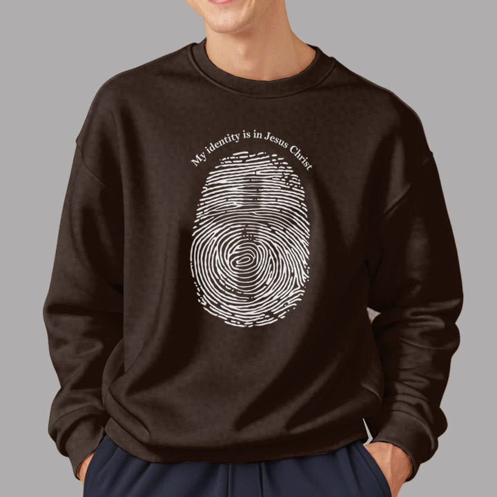 Christianartworkshop Classic Style My Identity Is In Jesus Christ Cross Fleece Lined Polyester Sweatshirt - image 18