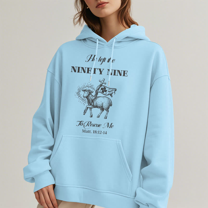 Christianartworkshop Quotation Style He Left the Ninety-Nine Fleece Lined Polyester Hoodie - image 28