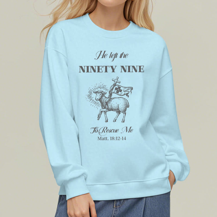 Christianartworkshop Quotation Style He Left the Ninety-Nine Fleece Lined Polyester Sweatshirt - image 28