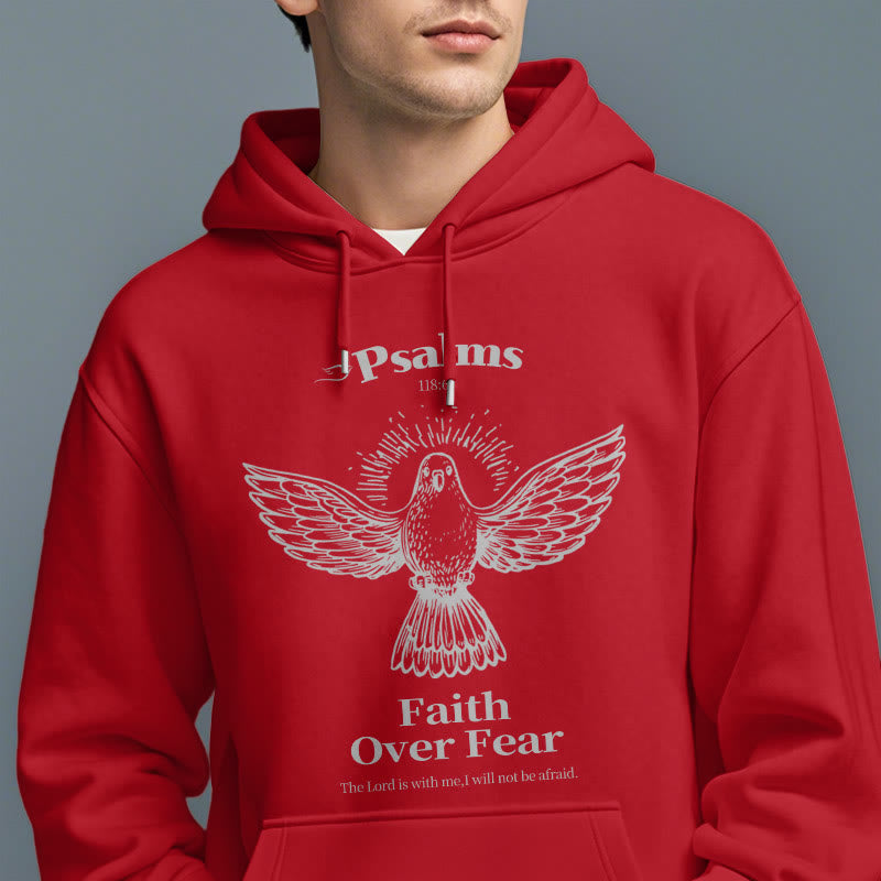 Christianartworkshop Classic Quotation Style Faith Over Fear Fleece Lined Polyester Hoodie - image 38
