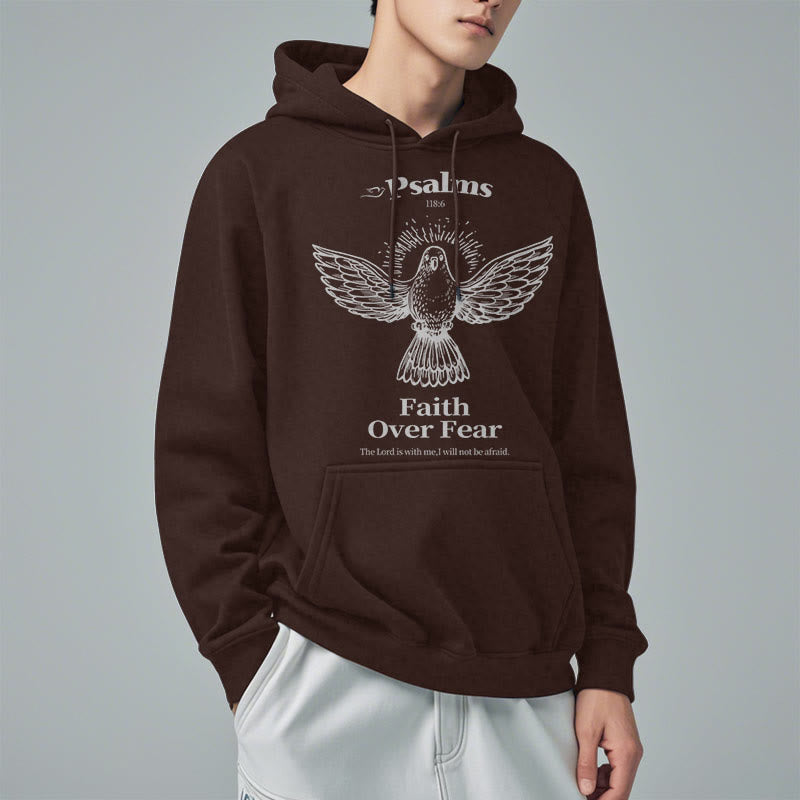 Christianartworkshop Classic Quotation Style Faith Over Fear Fleece Lined Polyester Hoodie - image 22