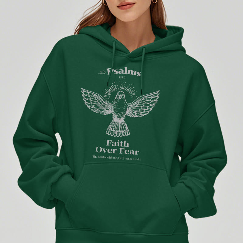Christianartworkshop Classic Quotation Style Faith Over Fear Fleece Lined Polyester Hoodie - image 27