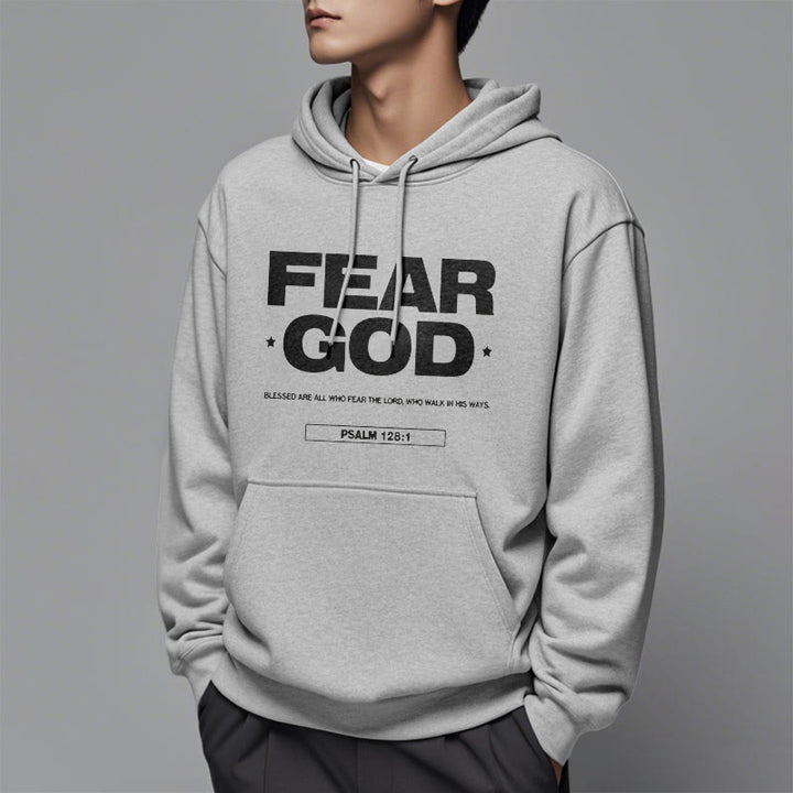 Christianartworkshop Classic Quotation Style Fear God Faith Blessed Fleece Lined Polyester Hoodie - image 33