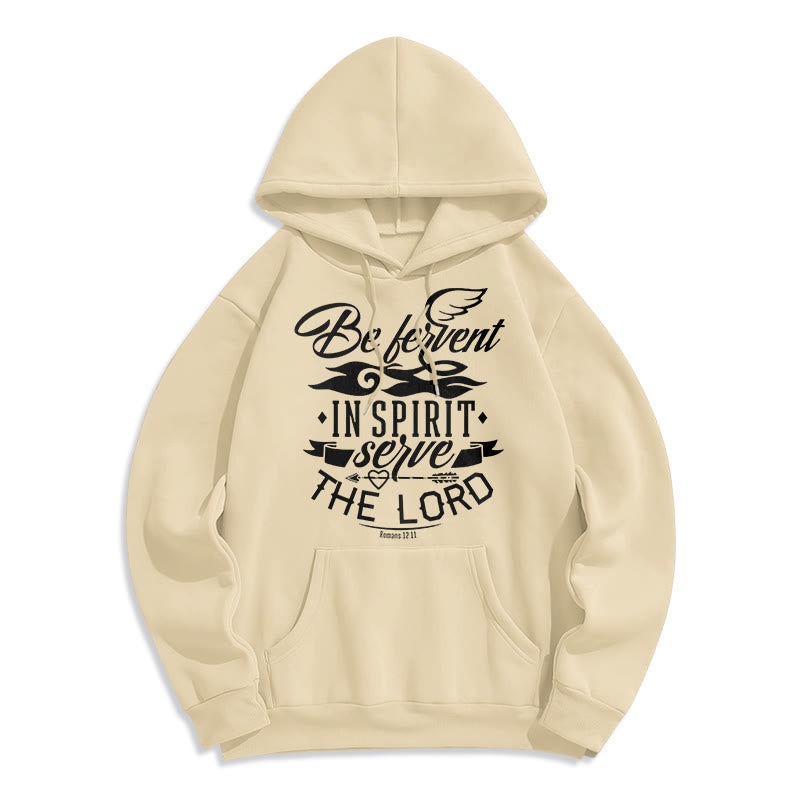Christianartworkshop Modern Style Be Fervent In Spirit Fleece Lined Polyester Hoodie - Beige - 2XL - image 10